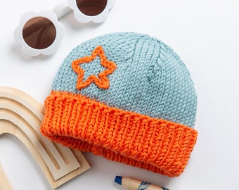 Toddler Hat Knitting Kit | Personalised Merino Beanie | Easy Hat Knitting Pattern By Wool Couture