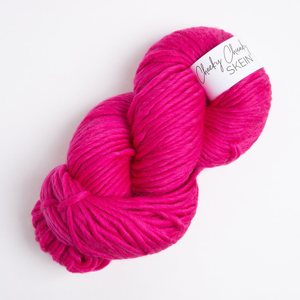 Raspberry Super Chunky Yarn. Cheeky Chunky Yarn by Wool Couture. 200g Skein  Chunky Yarn in Raspberry Pink. Pure Merino Wool. 
