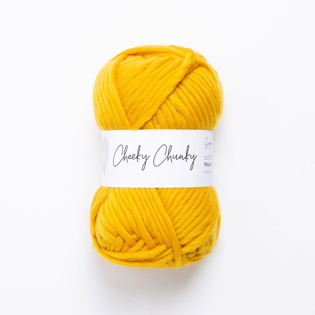 Mustard Super Chunky Yarn. Cheeky Chunky Yarn by Wool Couture. 100g