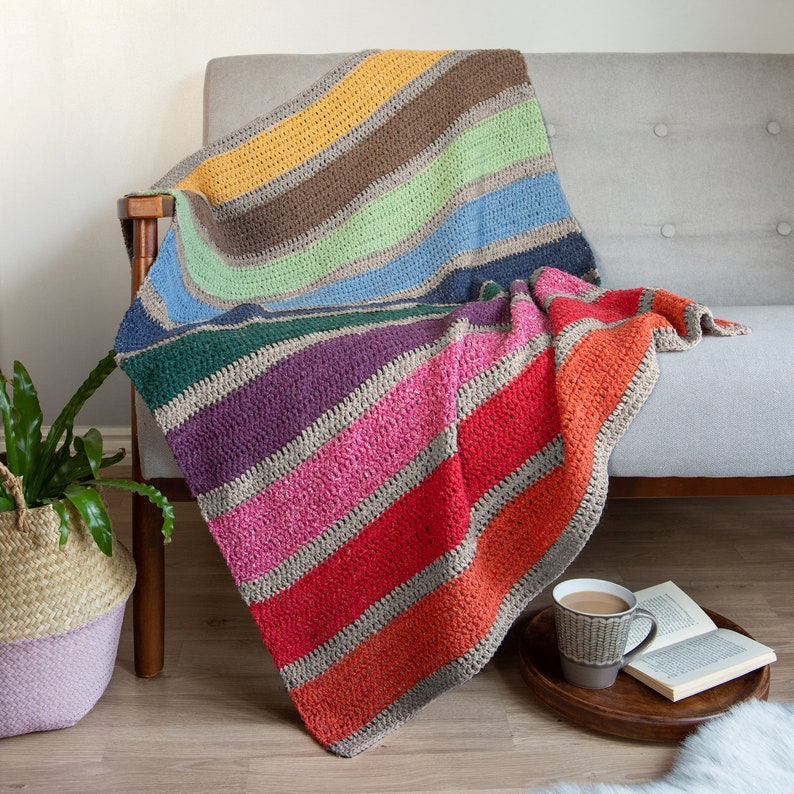 Misty Rainbow Blanket Crochet Kit. Beginners Crochet Kit. Learn to Crochet. Pride Blanket Kit. Rainbow Blanket Crochet Kit by Wool Couture. image 1