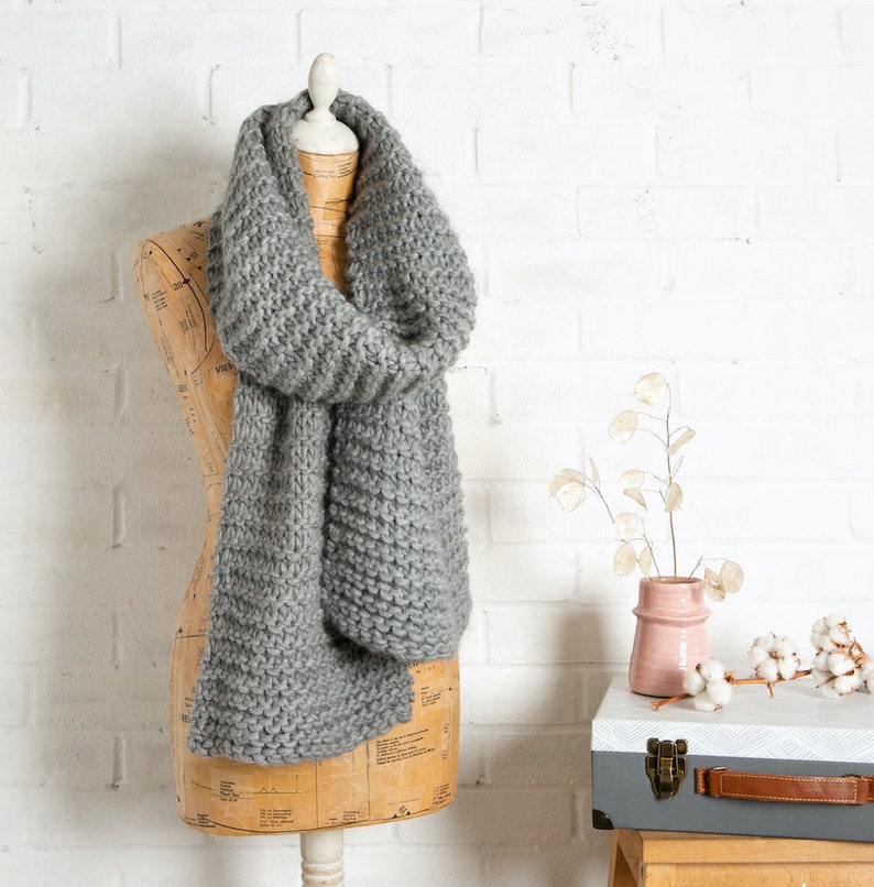 Absolute Beginner Scarf Knitting Kit Super Easy to Make Etsy