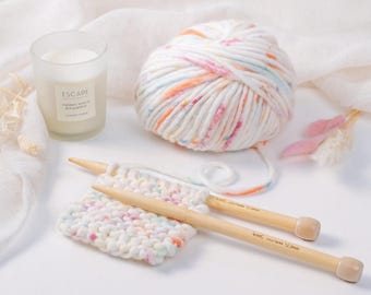 Super Chunky Confetti Yarn 100g Ball.  Vegan Yarn.
