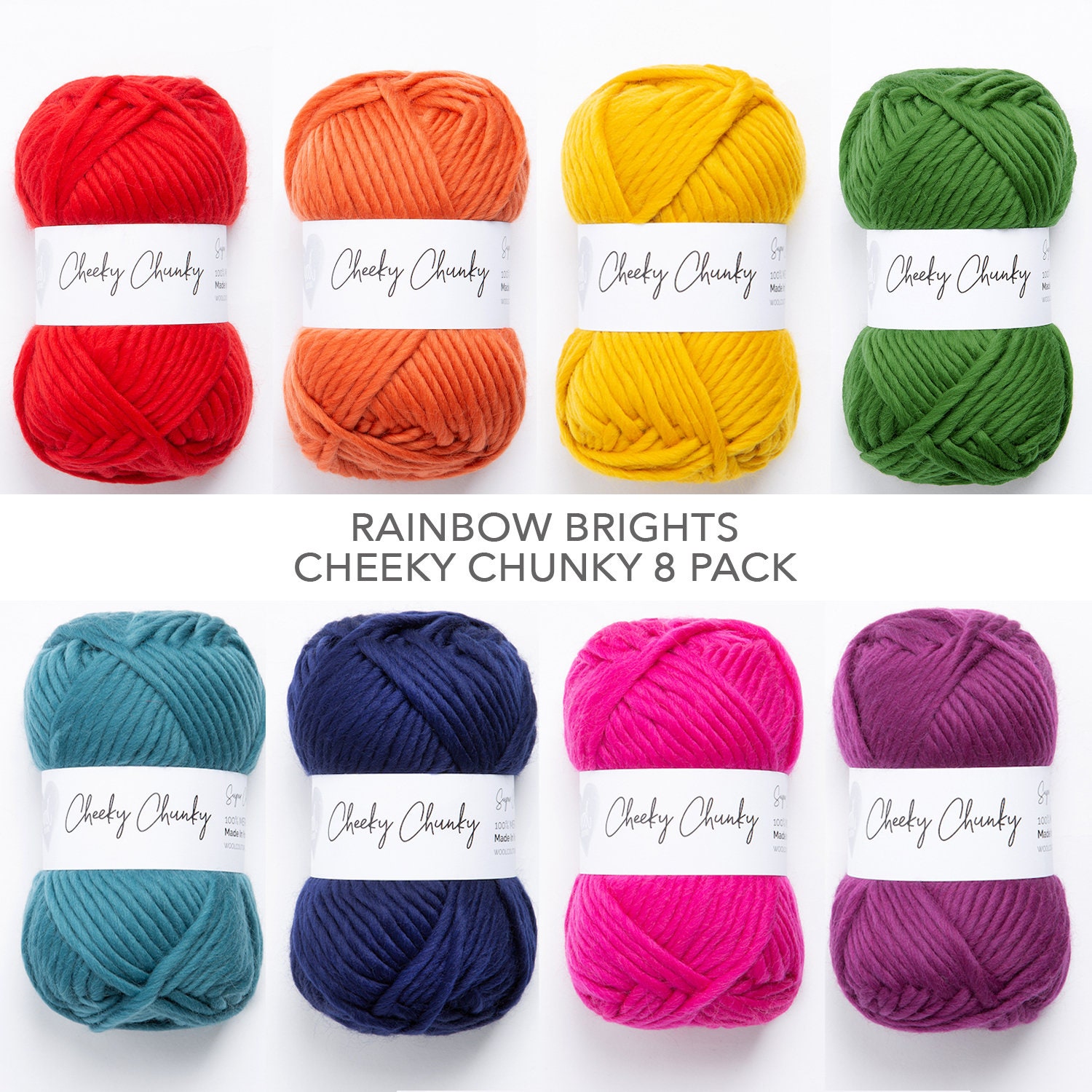 Pastel Rainbow Super Chunky Yarn Bundle 
