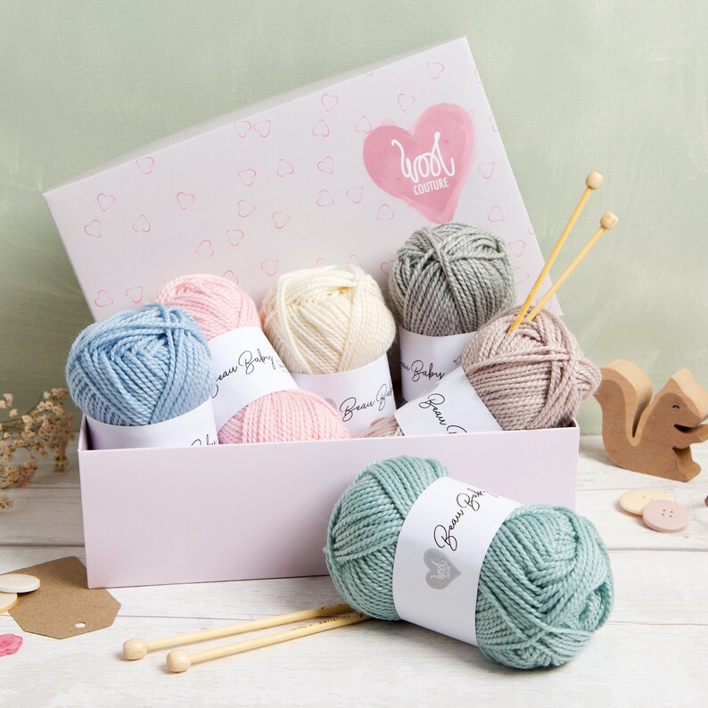 Baby Comforter Knitting Kit. Baby Toy Knit Kit. Easy Level Knit Kit. Craft Kit Made By Wool Couture. Presented in a Gift Box. image 10