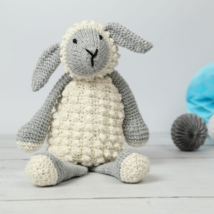 Lionel Lamb Knitting Kit. Amigurumi sheep. Knitting pattern. Animal knitting kit. Intermediate knitting kit. Baby shower gift. Hand knitting image 1