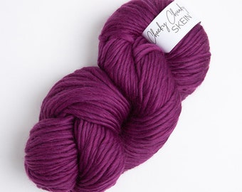 Damson Super Chunky Yarn. Cheeky Chunky Yarn by Wool Couture. 200g Skein Chunky Yarn in Damson Purple. Pure Merino Wool.