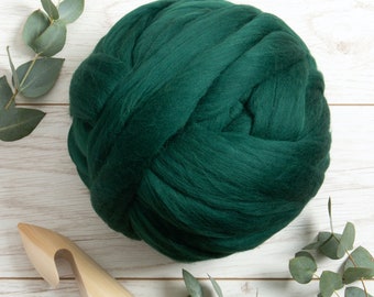 Conifer Giant Yarn. Arm Knitting Merino Wool. Roving for Spinning, Felting and Fibre Art.  Extreme Yarn for Knitting by Wool Couture