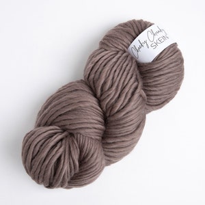 Pewter Super Chunky Yarn. Cheeky Chunky Yarn by Wool Couture. 200g Skein Chunky Yarn in Pewter Brown. Pure Merino Wool.