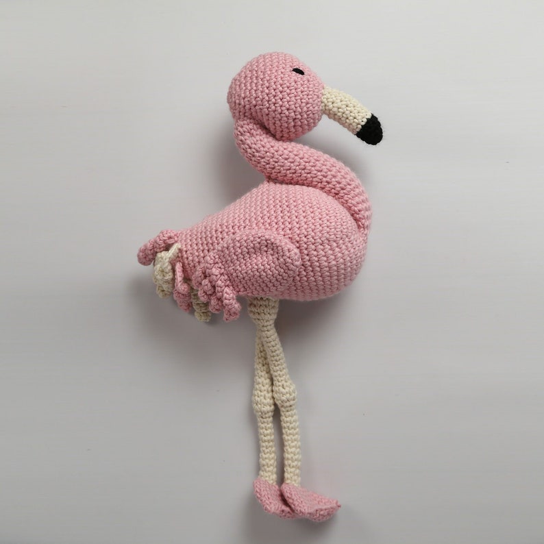 April the Giant Flamingo crochet Kit. Oversized amigurumi flamingo. Crochet pattern. Animal crochet kit. Easy crochet kit. Baby shower gift. image 4