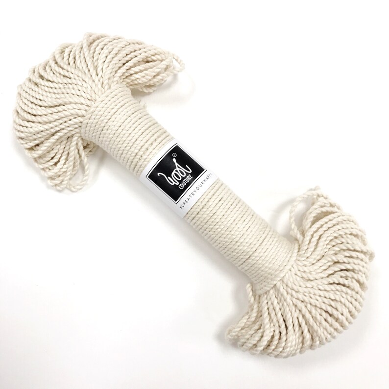 Macrame 3mm Rope. Cream Cotton Cord 3/32 Inch Braid. 60 Metres Etsy UK