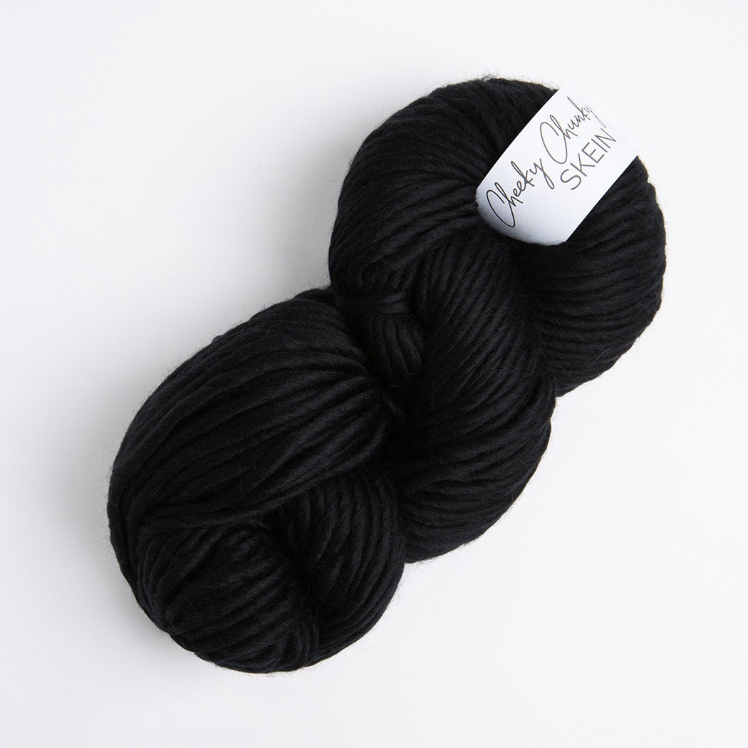Black Super Chunky Yarn. Cheeky Chunky Yarn by Wool Couture. 200g Skein Chunky  Yarn in Black. Pure Merino Wool. 