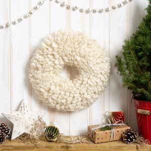 Christmas Wreath Knitting Kit. Wreath Knitting Kit. Intermediate Knitting Kit. Pattern by Wool Couture