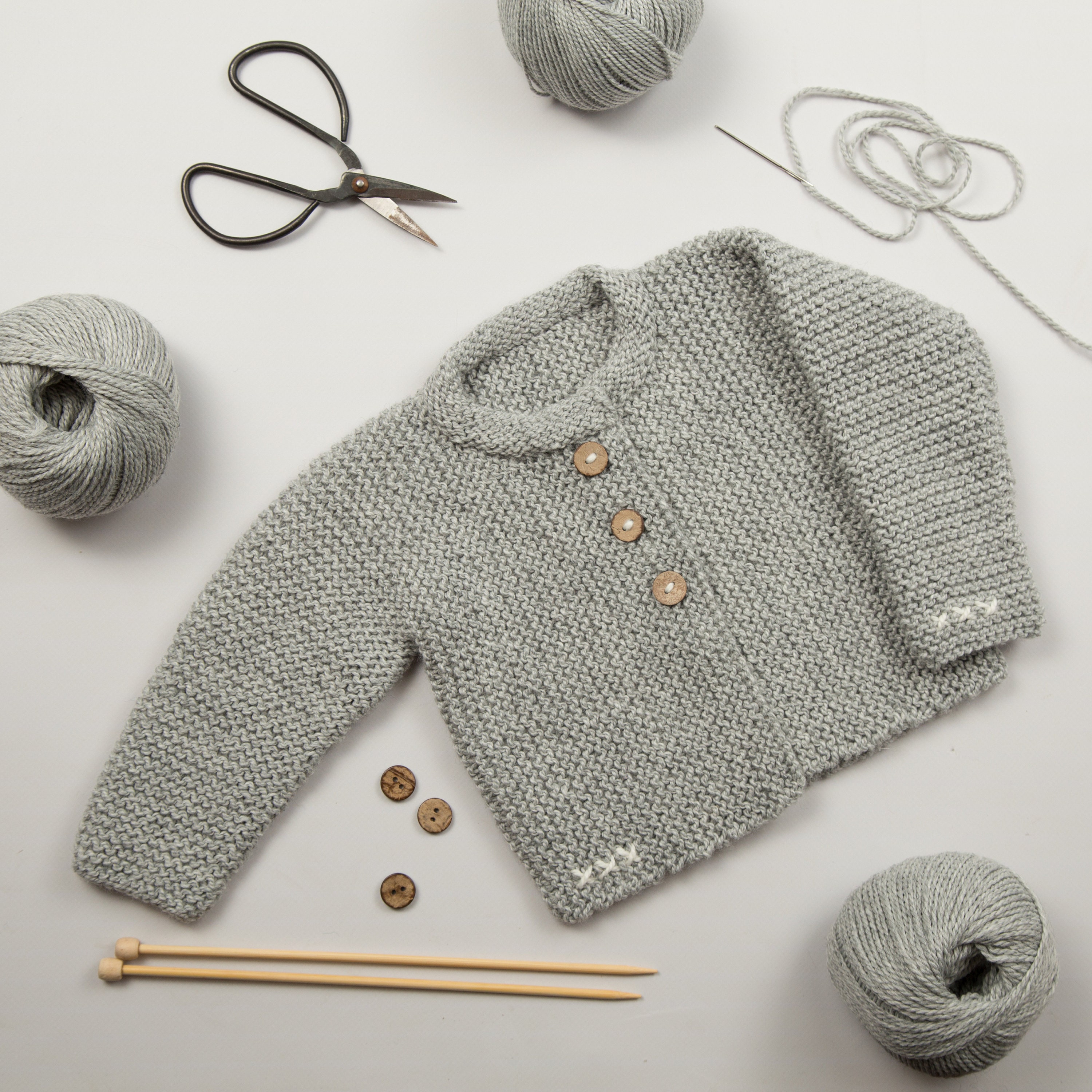 Kids Cropped Cardigan Knitting Kit - S/S - Intermediate - (6221-1)