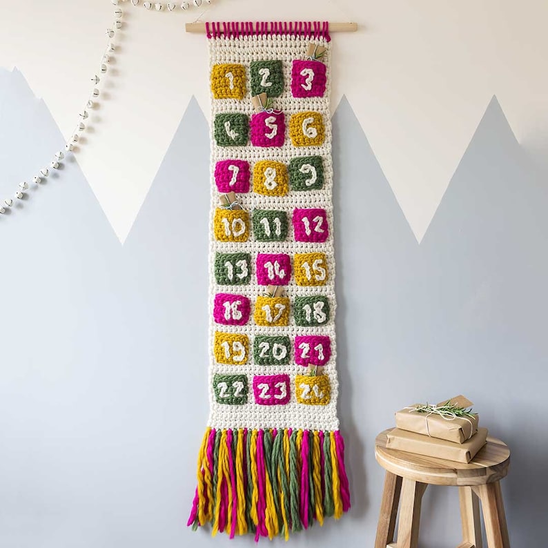 Advent Calendar Crochet Kit. Advent Calendar For Life Giant Crochet Kit. Christmas Advent Calendar. Easy crochet pattern by Wool Couture image 2