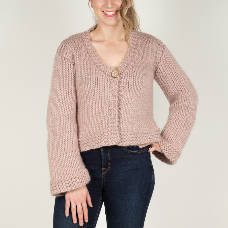 Cardigan Knitting Kit. Easy Cropped Cardi Knit Kit. Easy Etsy