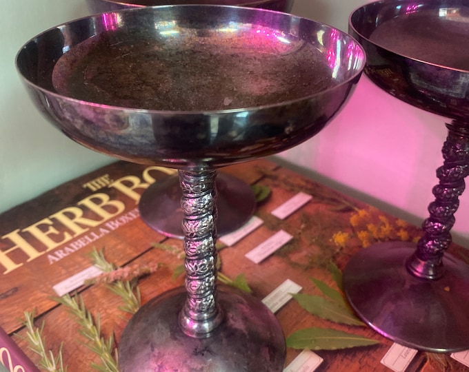 Vintage Silver Plated Goblet Set by Angulo (Made in Spain)
