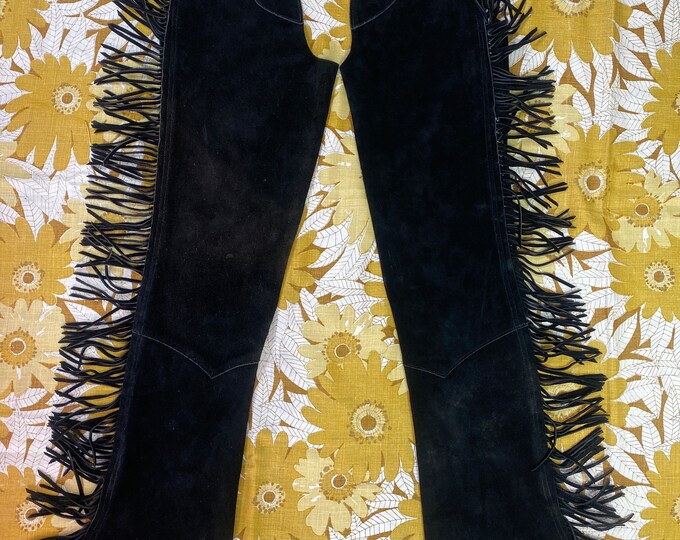 Vintage 1980’s Fringed Leather Suede Chaps