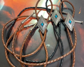 The Diamondback Turquoise Bolo Tie