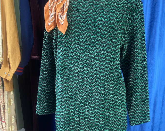 Vintage Textured Dress With Side Slit