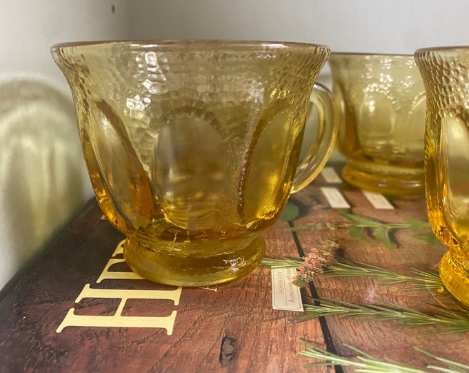 Vintage Amberware Tea Cup Set of 5