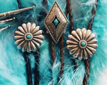 The Desert Rose Handmade Turquiose Bolo Tie