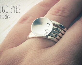 Semi-Colon Sterling Silver Stackable Ring Set