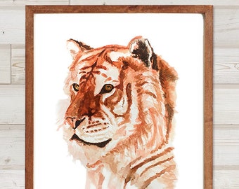 Tiger Watercolor - Digital Print, Original Artwork