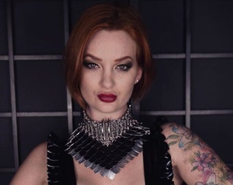 High Neck Chainmail Collar with D rings
