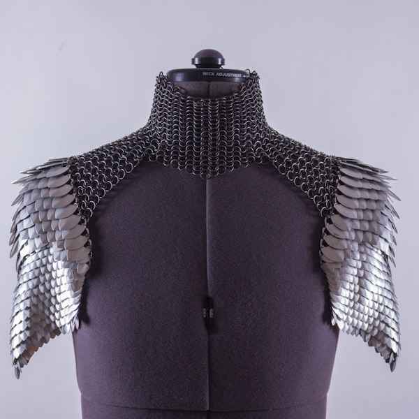 Made to Order: Scale Mail Shoulder Armor Pauldrons with Chainmail Choker