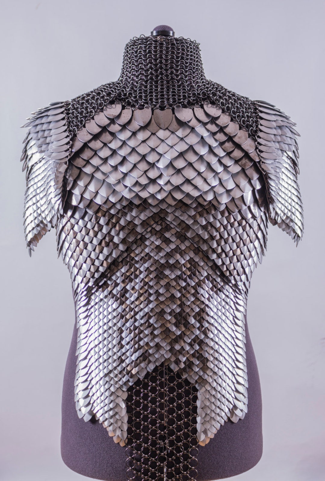 Chainmail & Scale Mail Top With Shoulder Armor Costume Etsy