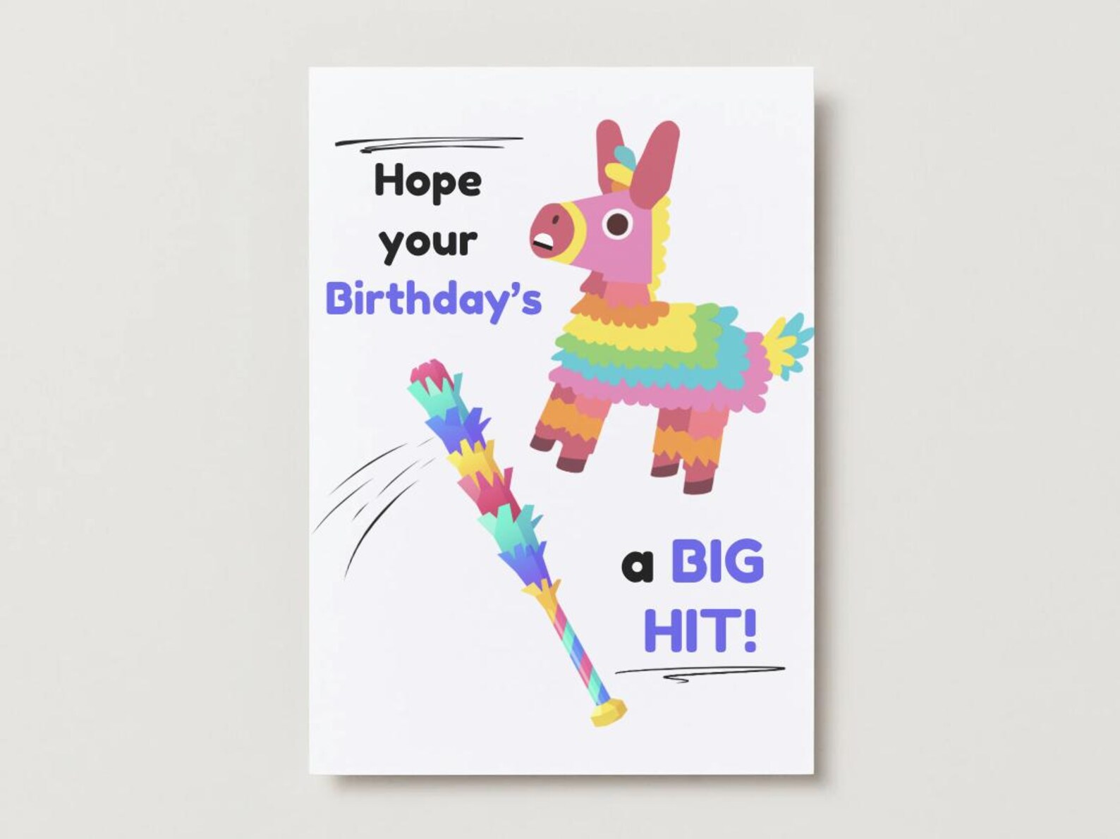Funny Piñata Birthday Card: Mexican Theme (printable PDF Download) - Etsy