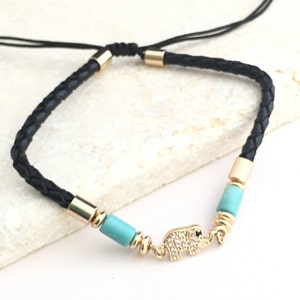 Elephant Bracelet,Crystal Elephant Bracelet,Twisted Knot Bracelet,Draw String Bracelet,Leather Bracelet,Black Bracelet,Charm Bracelet