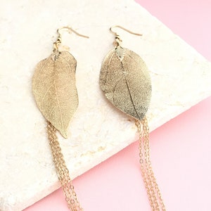 Gold Leaf Earrings,Leaf Earrings,Long Dangle Earrings,Long Leaf Earrings,Drop Long Earrings,Gold Earrings,Boho Earrings,Hipster Earrings