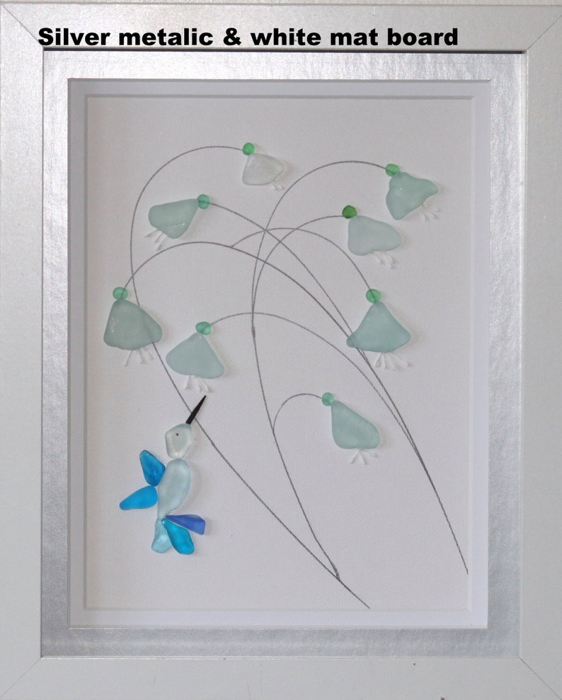 Sea Glass Art Decorsea Glass Wall Artsea Glass Hummingbird Etsy