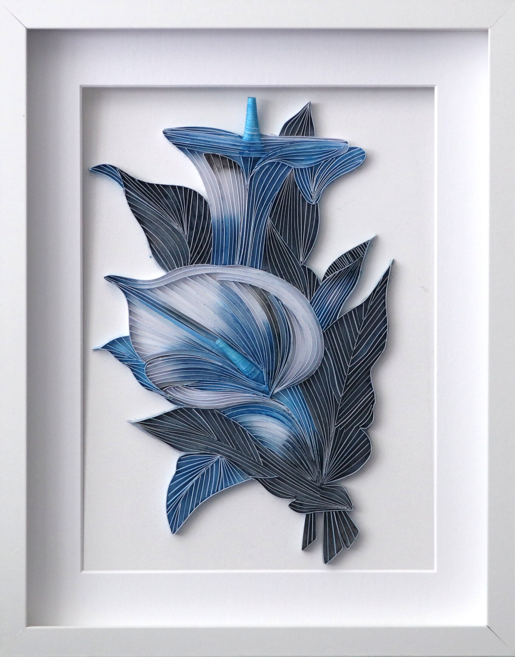 Quilled Calla Lilies Art: 3D Paper Floral Wall Decor (11x14)