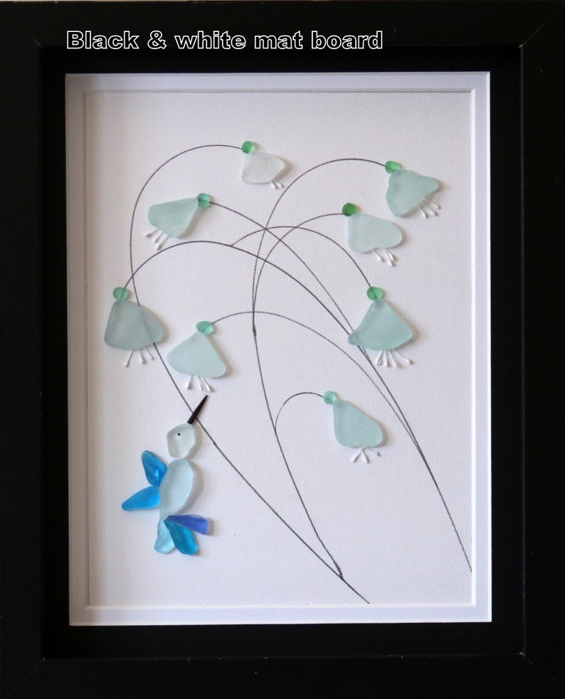 Sea Glass Art Decorsea Glass Wall Artsea Glass Hummingbird Etsy