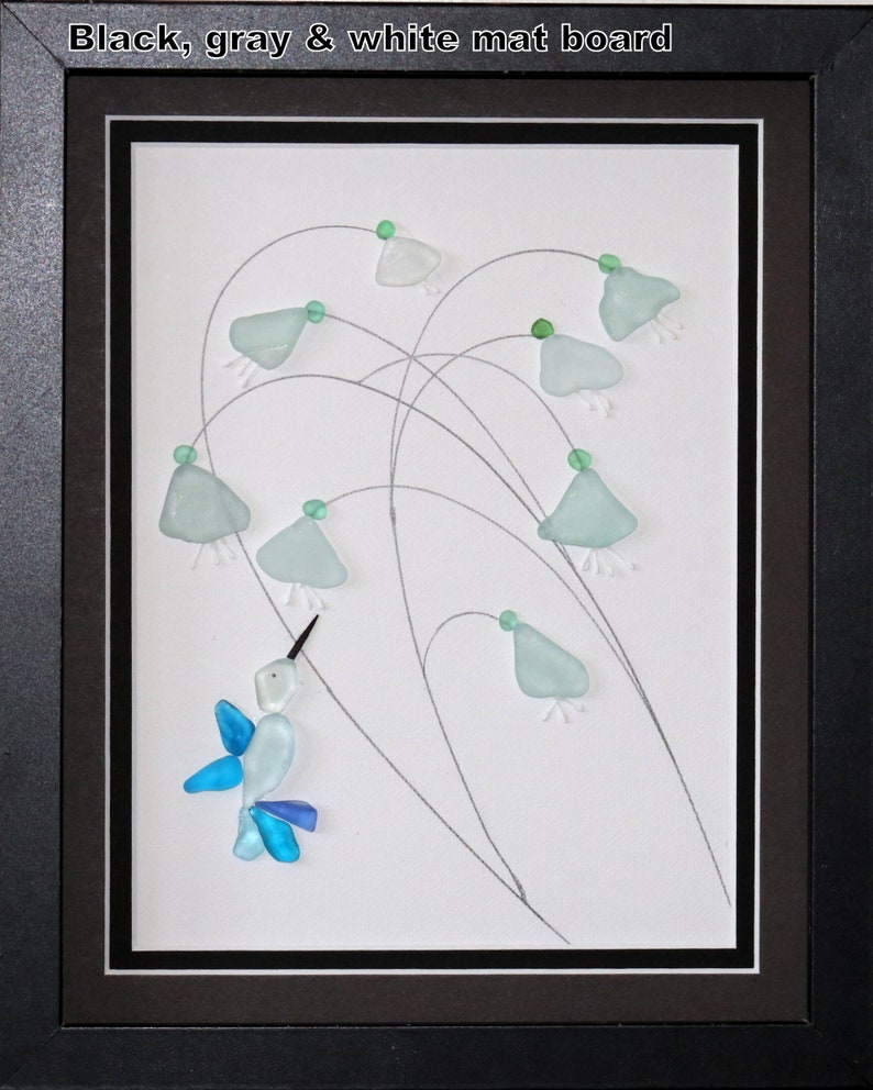 Sea Glass Art Decorsea Glass Wall Artsea Glass Hummingbird Etsy