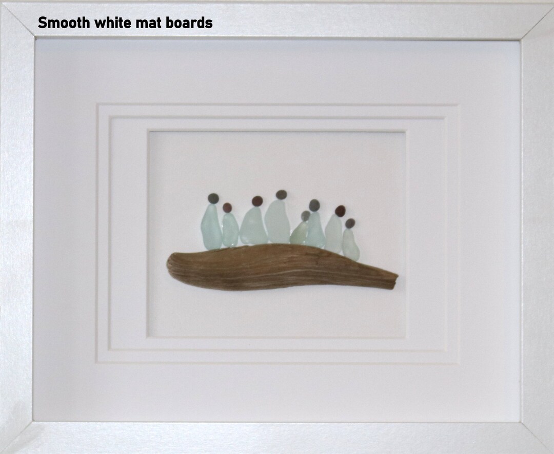 Family of 8 Pebble & Sea Glass Original Art Décor-family of - Etsy