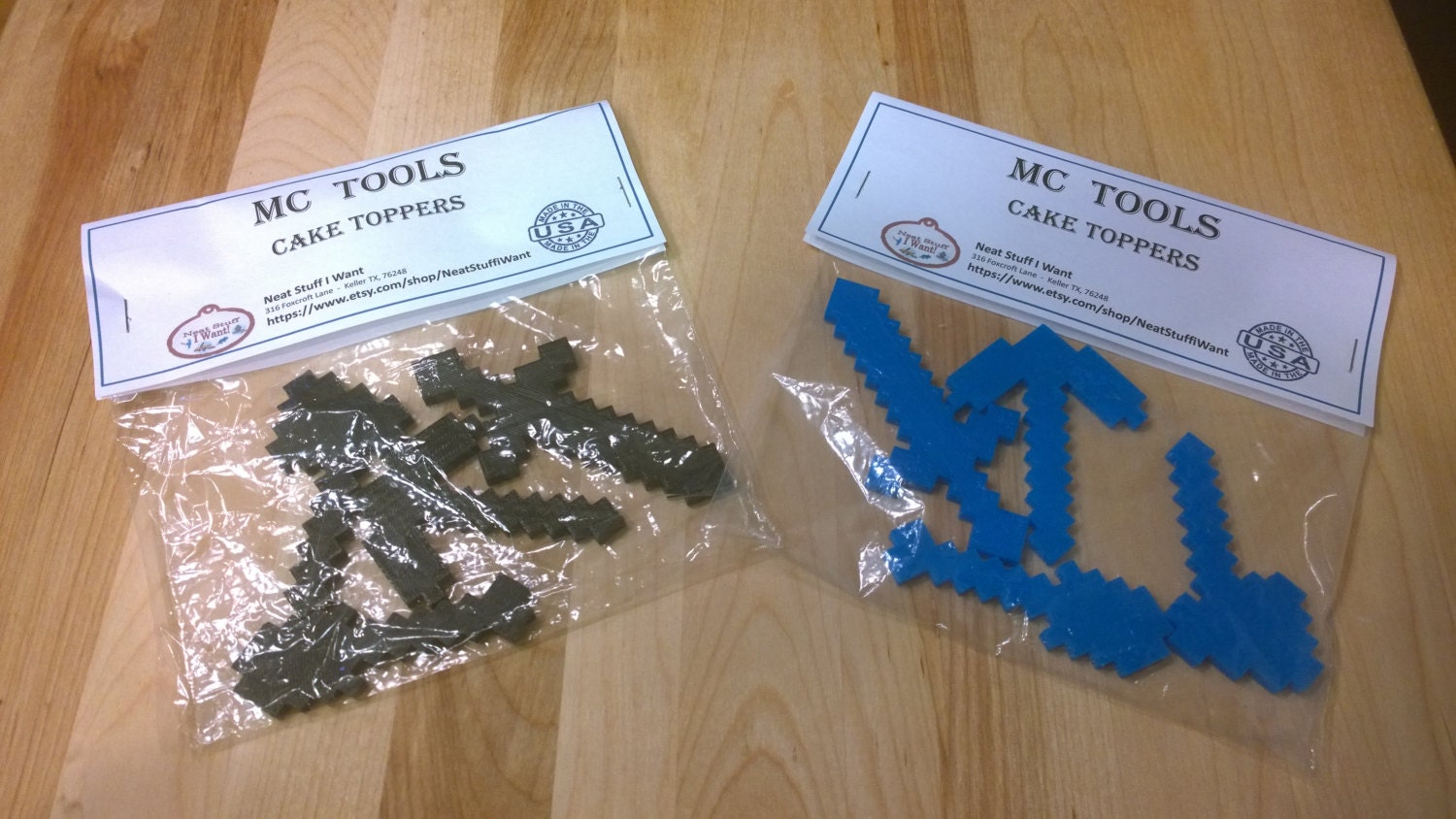Minecraft Gaming Tools Cake Toppers