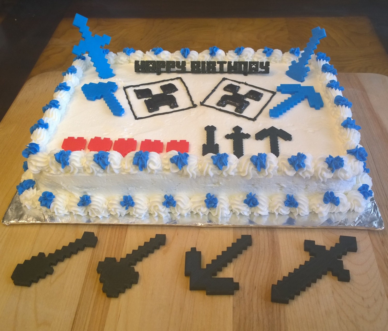Minecraft Gaming Tools Cake Toppers