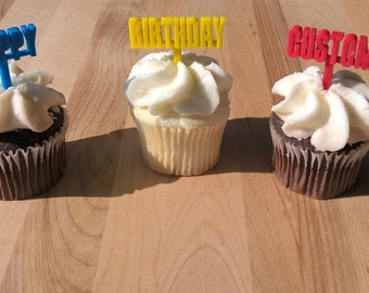 Personalized Happy Birthday - Cake/Cupcake Topper's