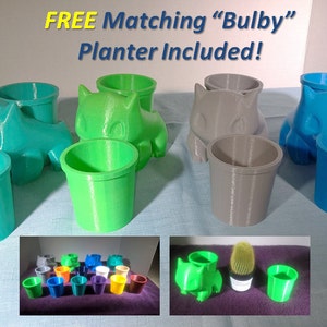 Bulbasaur Planter Insert - FREE "Bulby" Matching Planter" Included!