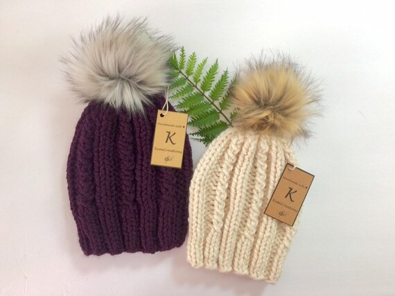 Womens Knit hat // Melrose Beanie // Women's Chunky Knit | Etsy