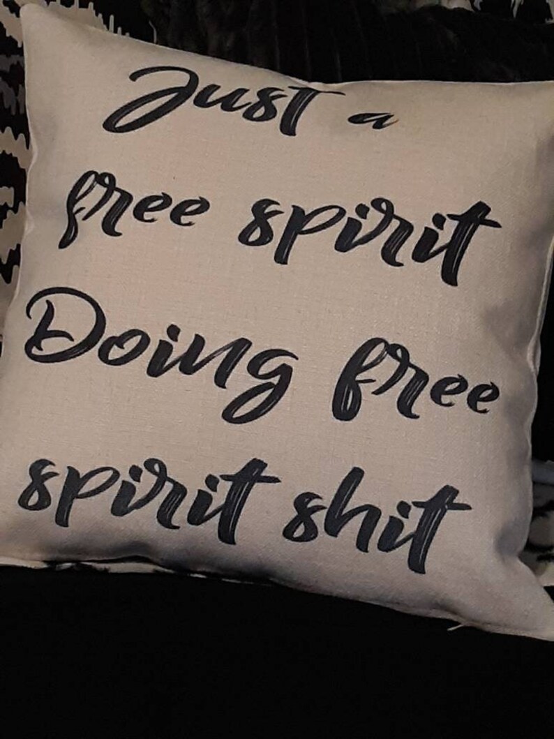 Free Spirit Pillow Cover 16x16 Linen Zippered Pillow Sham Etsy