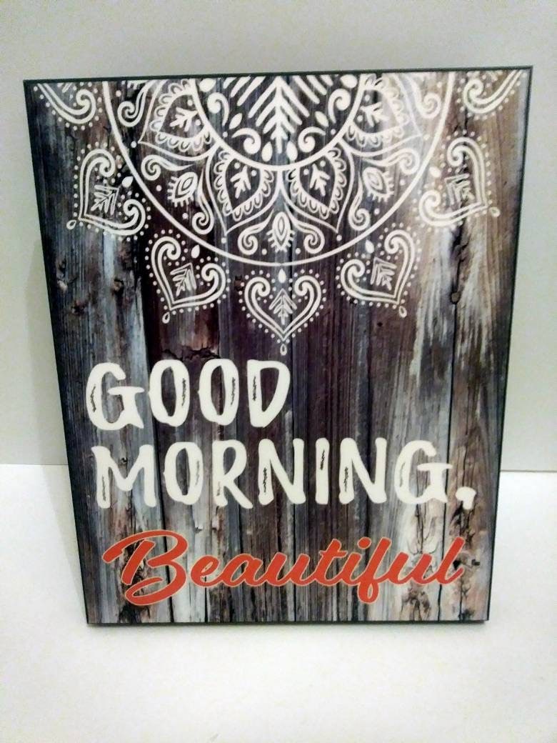 Good Morning Beautiful Wall Art, Valentine's Gift for Wife, Valentine's