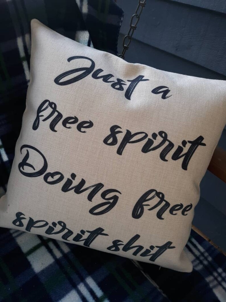 Free Spirit Pillow Cover 16x16 Linen Zippered Pillow Sham Etsy