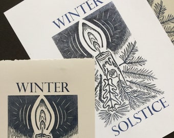 Winter Solstice letterpress + lino block print [9"x15”]