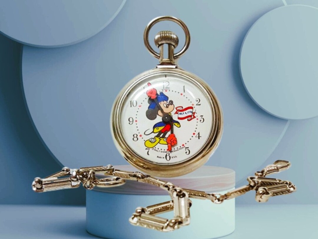 Mickey mouse bicentennial pocket best sale watch