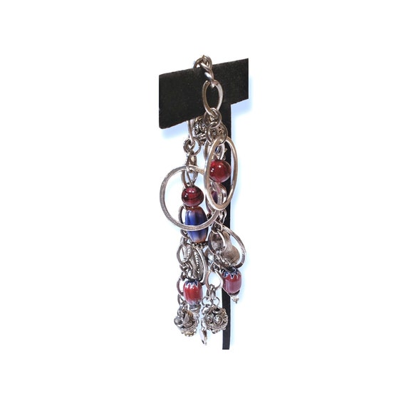 Vintage 925 Charm Bracelet, Oval Chain Link, Ster… - image 7