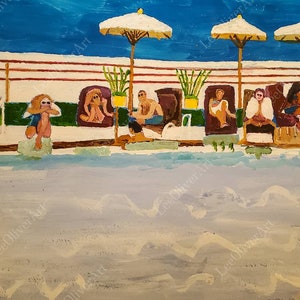 Beach Vacay. Watercolour Painting. Black artist. 22&quot; x 15.5&quot;
